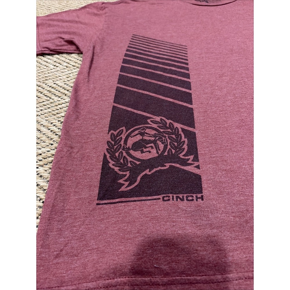 Cinch Authentic Classic Western Brand Maroon T-Shirt Mens  XL - Picture 2 of 9